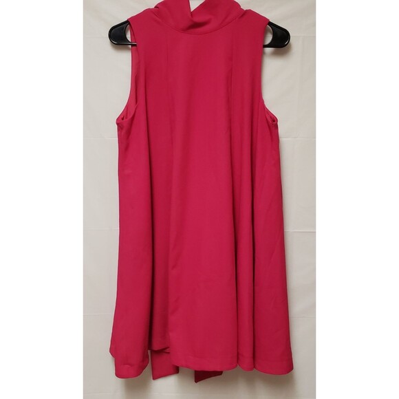 Women’s Shein Fuchsia High Neck Tie Swing Dress Size L NWOT - Picture 2 of 10